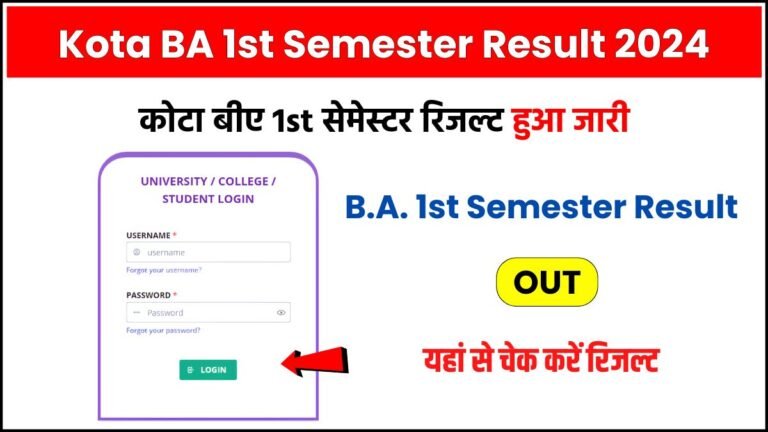 Kota University BA 1st Semester Result